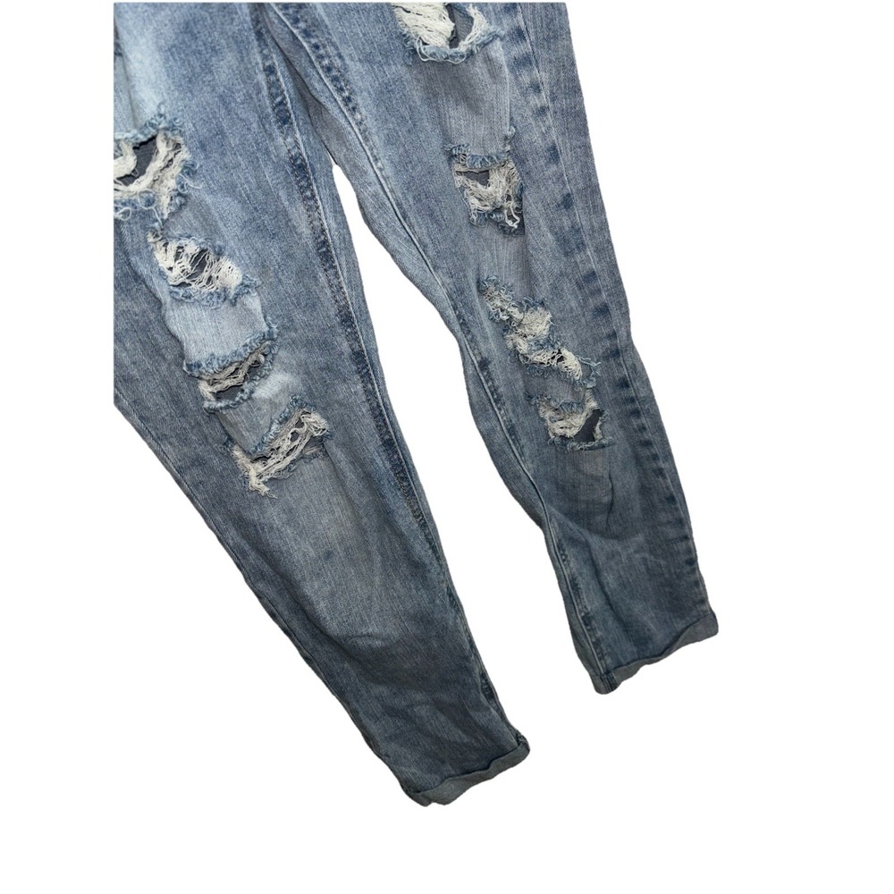 NWT Almost Famous Size 9 Super High Rise Paperbag Trouser Jeans Distressed Belt - Picture 8 of 15